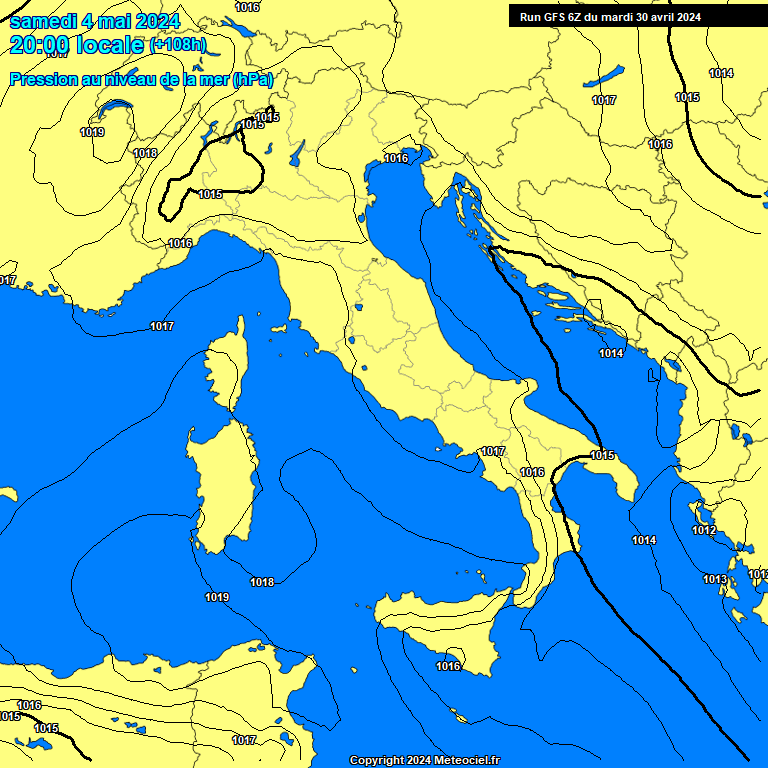 Modele GFS - Carte prvisions 