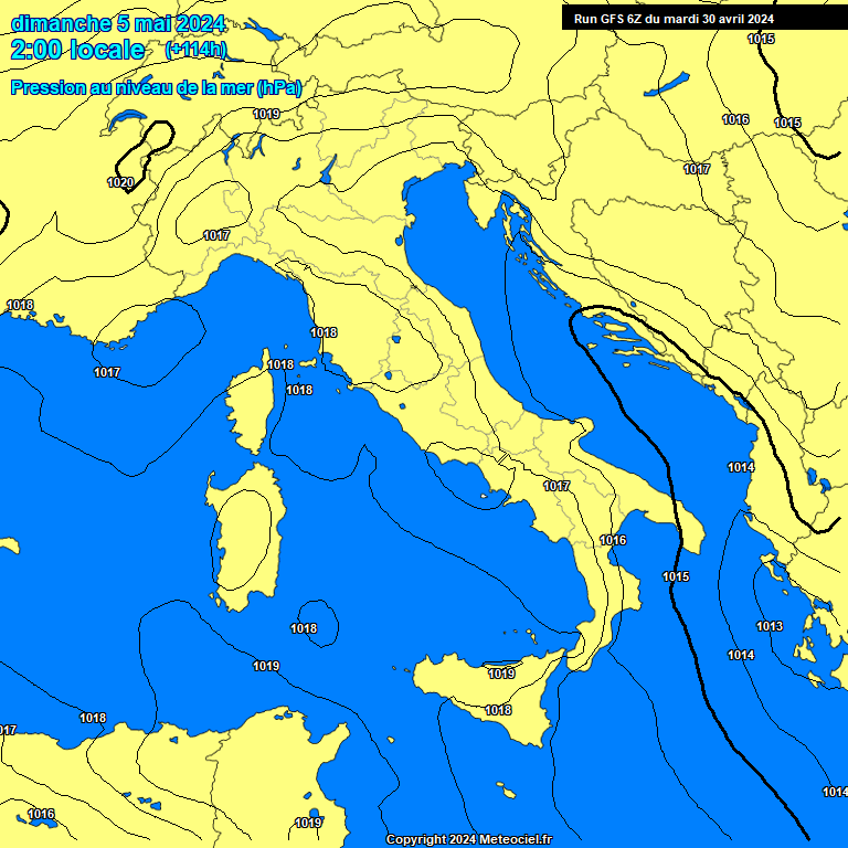 Modele GFS - Carte prvisions 