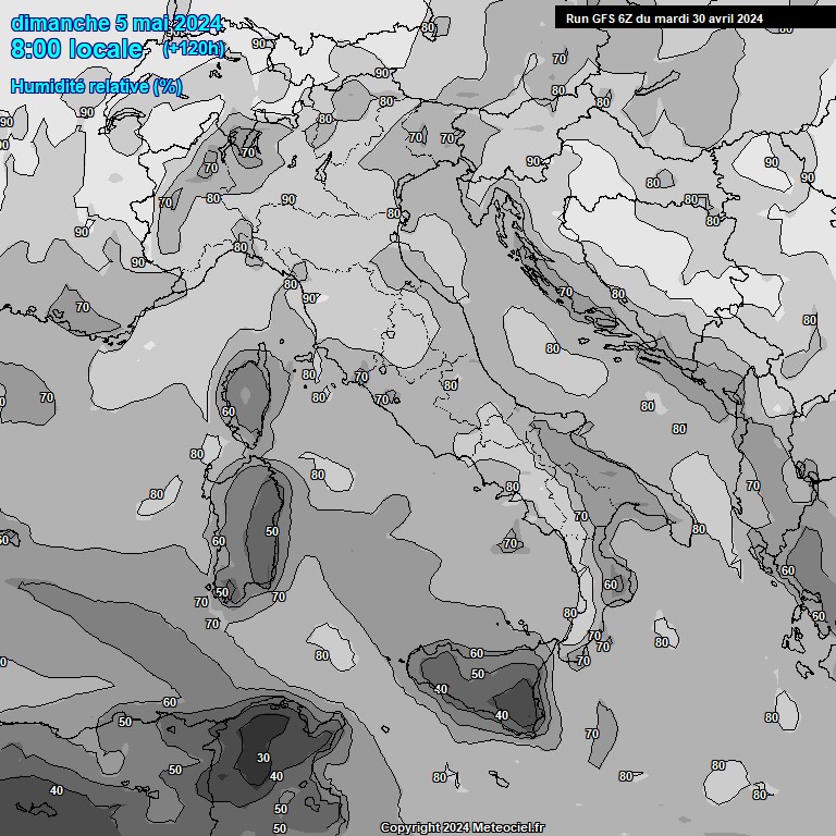 Modele GFS - Carte prvisions 