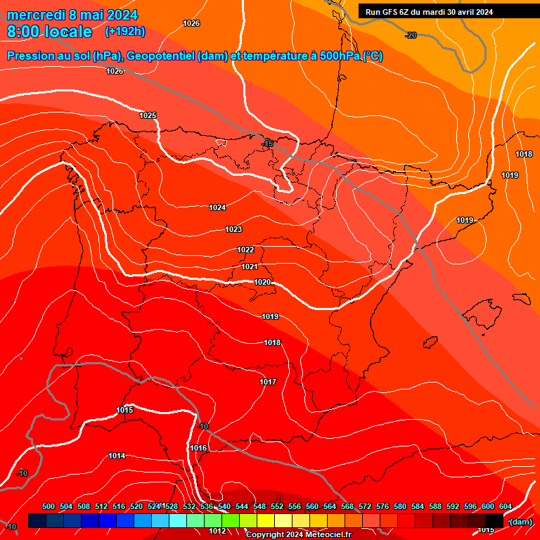 Modele GFS - Carte prvisions 