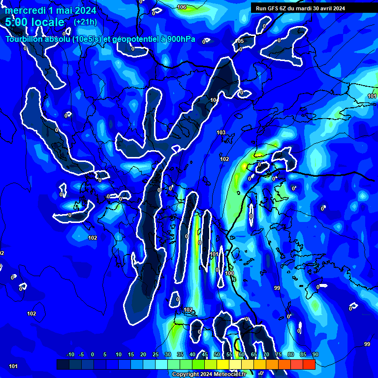 Modele GFS - Carte prvisions 