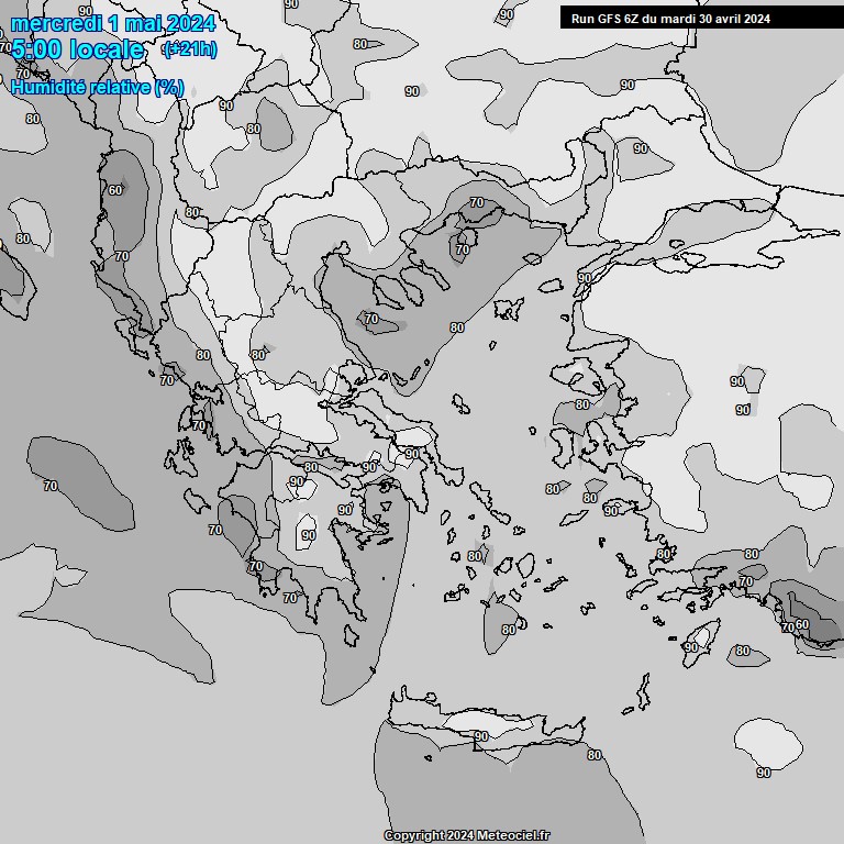 Modele GFS - Carte prvisions 