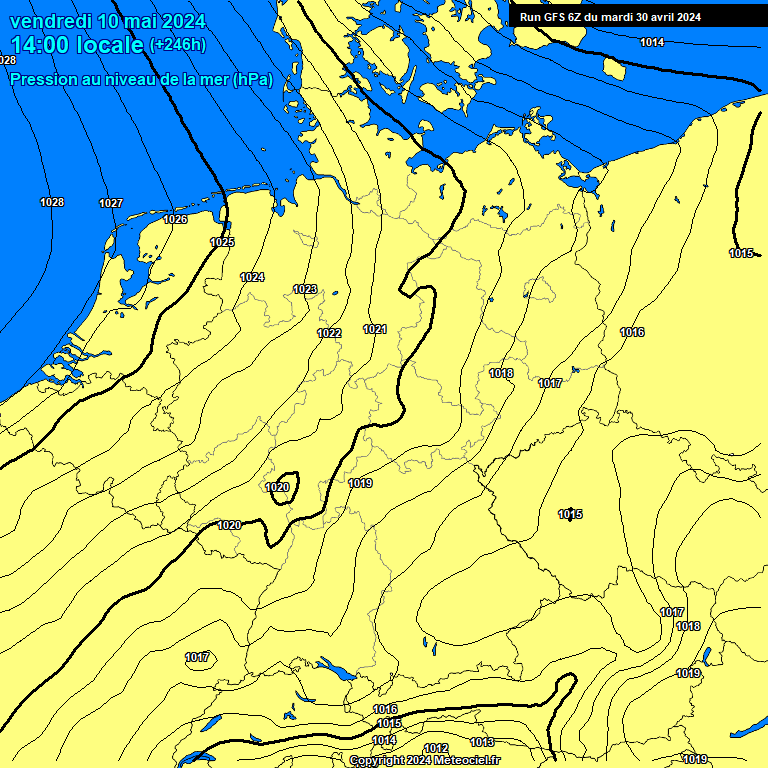 Modele GFS - Carte prvisions 