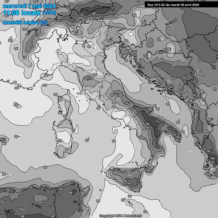 Modele GFS - Carte prvisions 