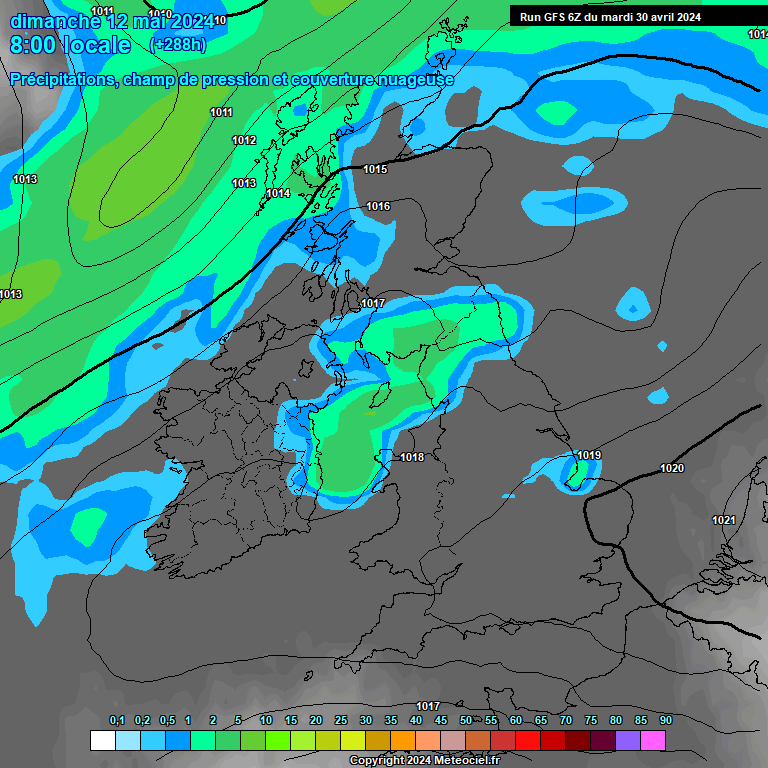 Modele GFS - Carte prvisions 