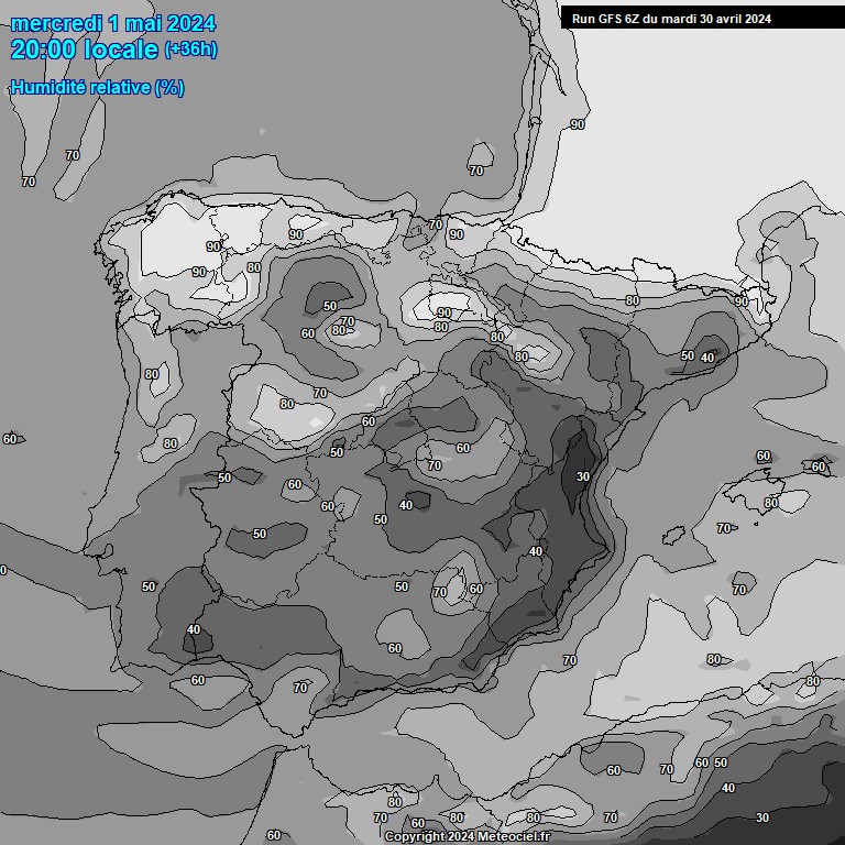 Modele GFS - Carte prvisions 