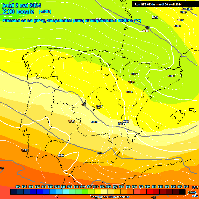 Modele GFS - Carte prvisions 