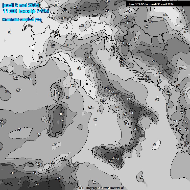 Modele GFS - Carte prvisions 