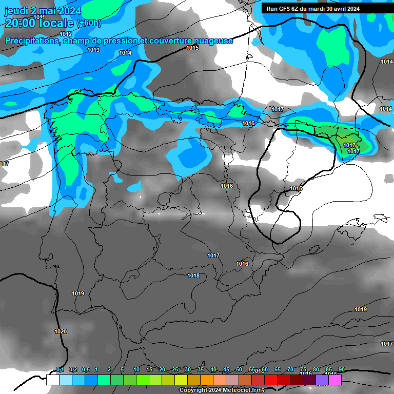 Modele GFS - Carte prvisions 