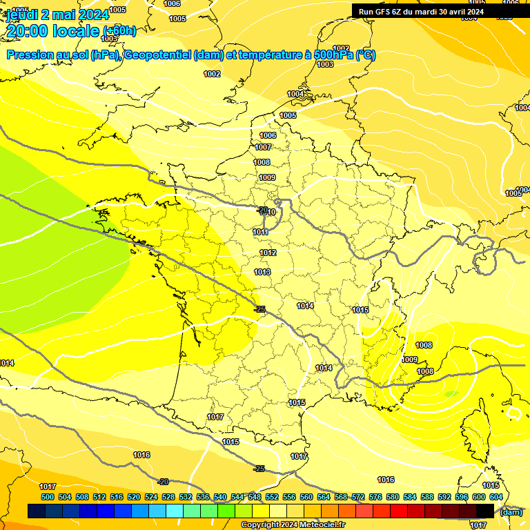 Modele GFS - Carte prvisions 