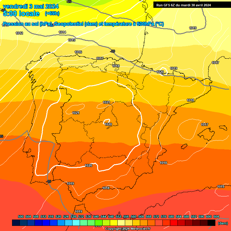 Modele GFS - Carte prvisions 