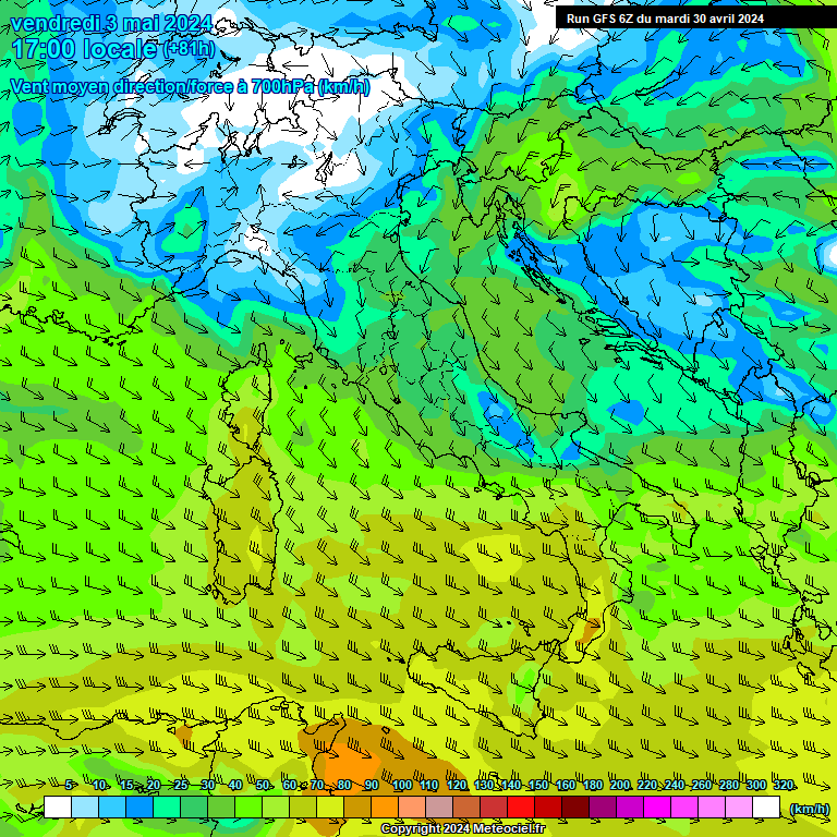 Modele GFS - Carte prvisions 