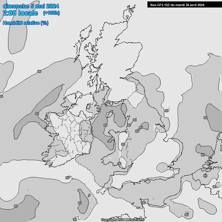 Modele GFS - Carte prvisions 