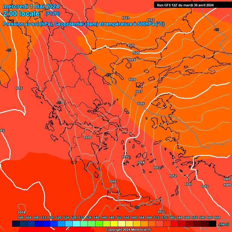 Modele GFS - Carte prvisions 