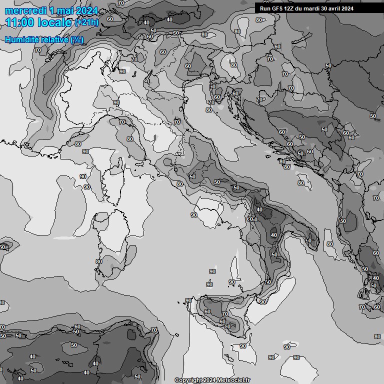 Modele GFS - Carte prvisions 