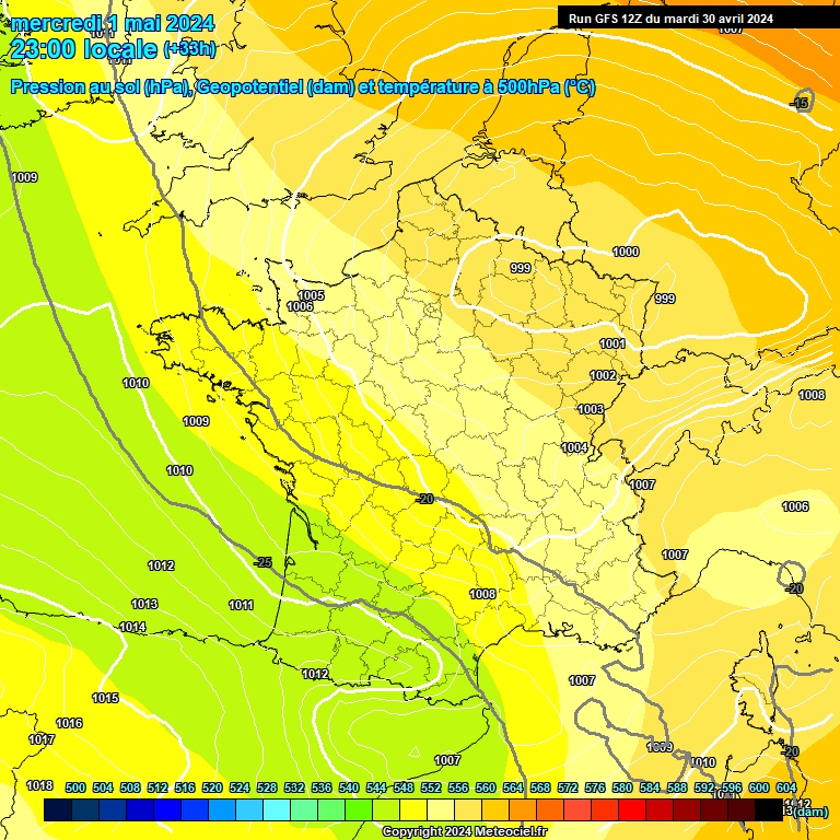 Modele GFS - Carte prvisions 