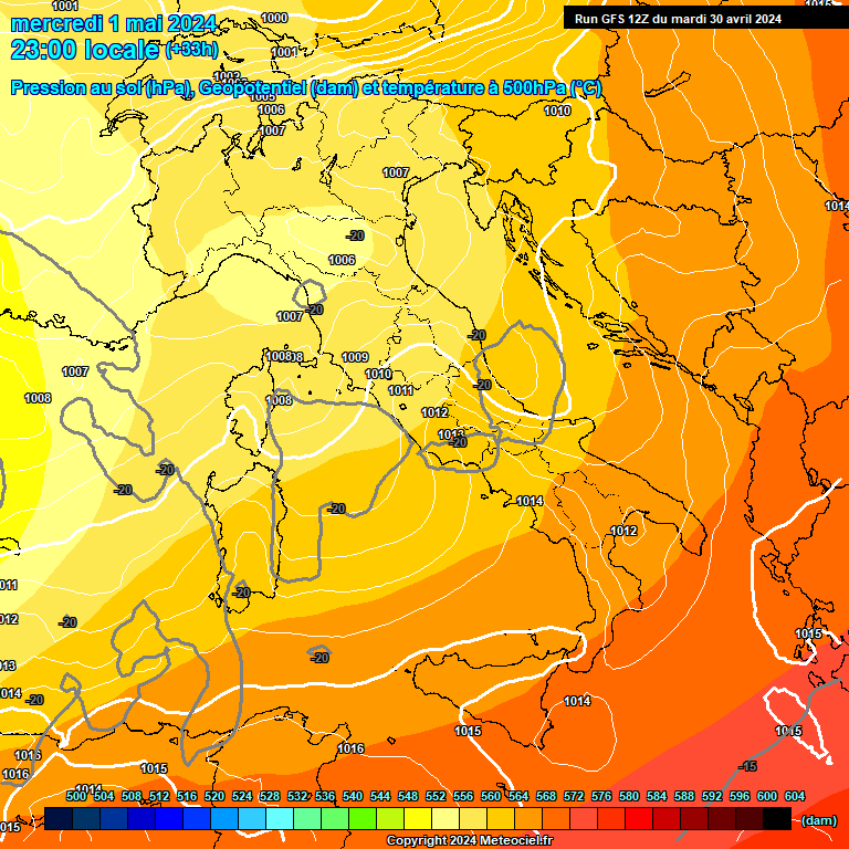 Modele GFS - Carte prvisions 