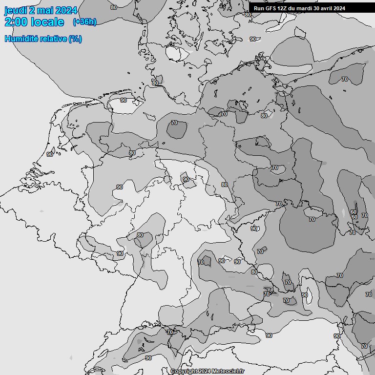 Modele GFS - Carte prvisions 