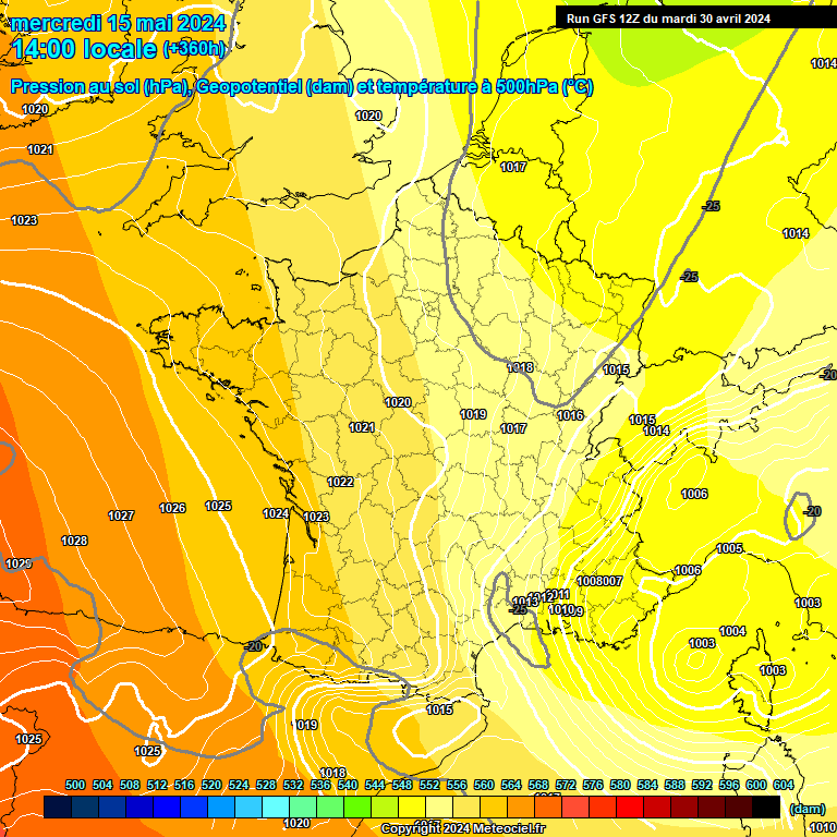 Modele GFS - Carte prvisions 