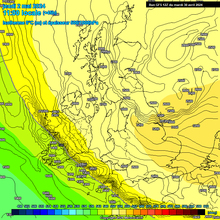 Modele GFS - Carte prvisions 