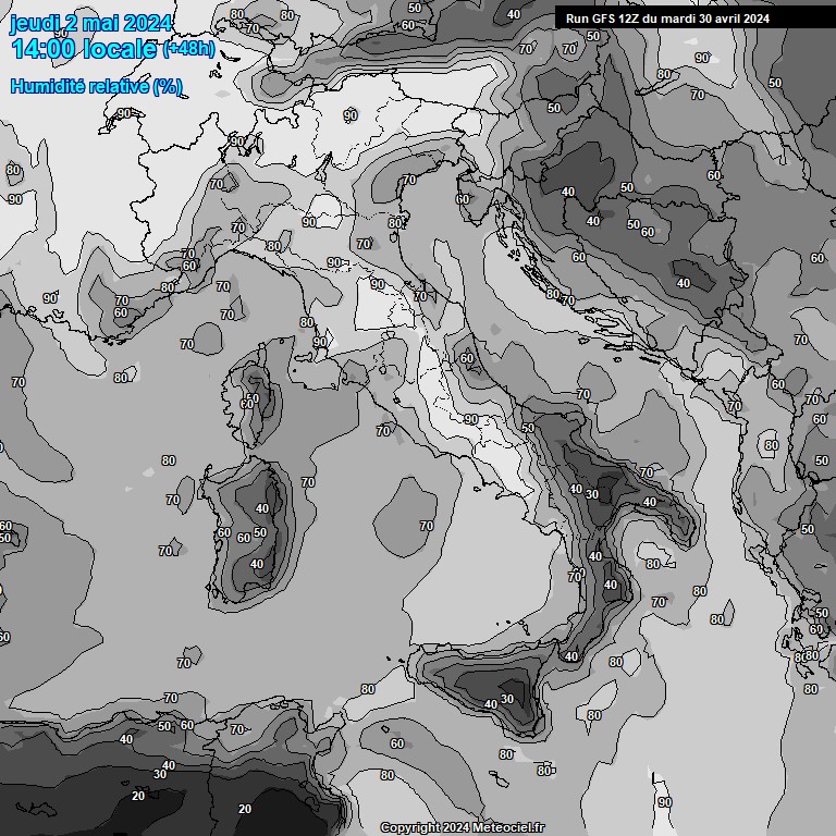 Modele GFS - Carte prvisions 