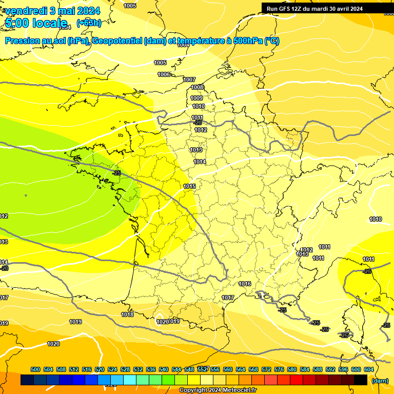 Modele GFS - Carte prvisions 