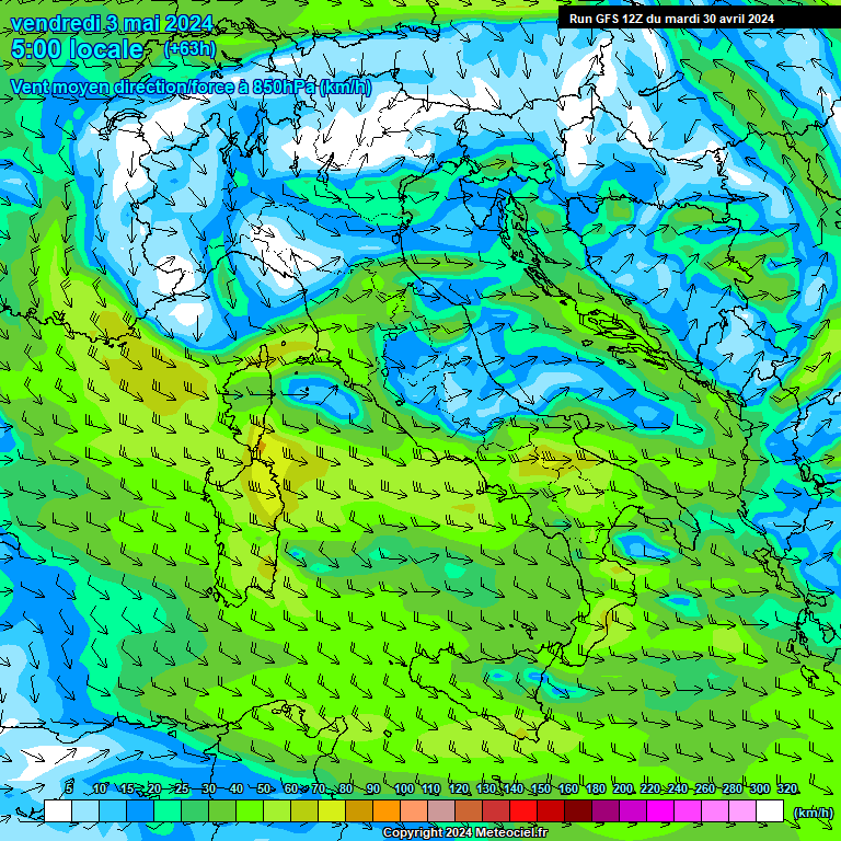 Modele GFS - Carte prvisions 