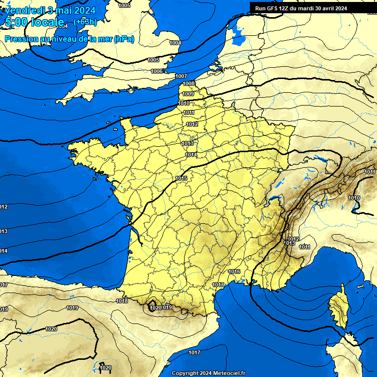 Modele GFS - Carte prvisions 