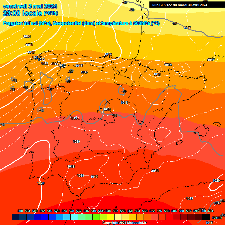 Modele GFS - Carte prvisions 