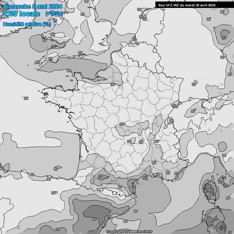 Modele GFS - Carte prvisions 