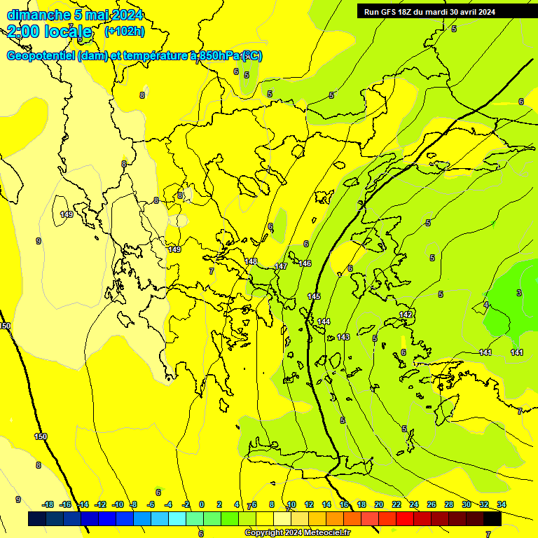 Modele GFS - Carte prvisions 