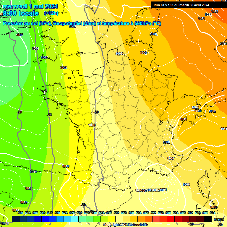 Modele GFS - Carte prvisions 