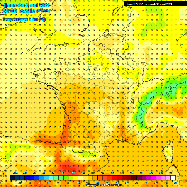 Modele GFS - Carte prvisions 