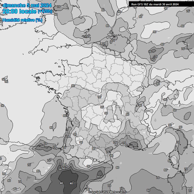 Modele GFS - Carte prvisions 