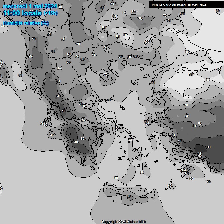 Modele GFS - Carte prvisions 