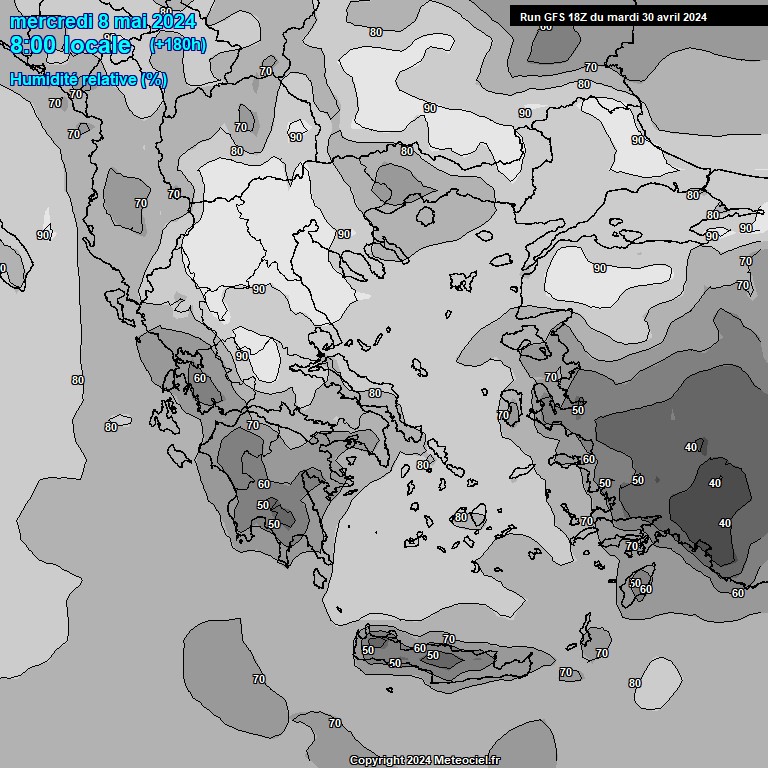 Modele GFS - Carte prvisions 