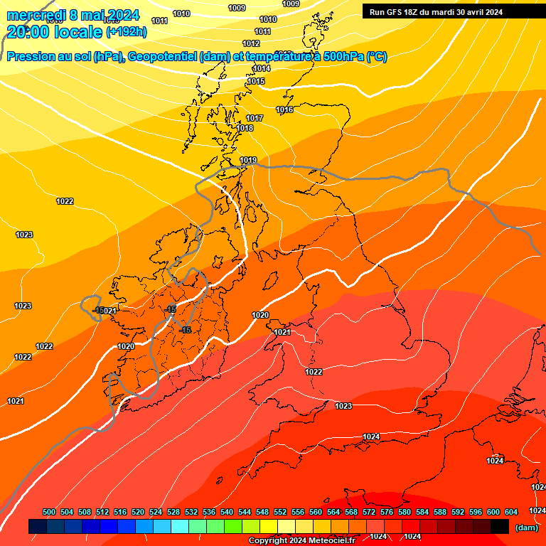 Modele GFS - Carte prvisions 