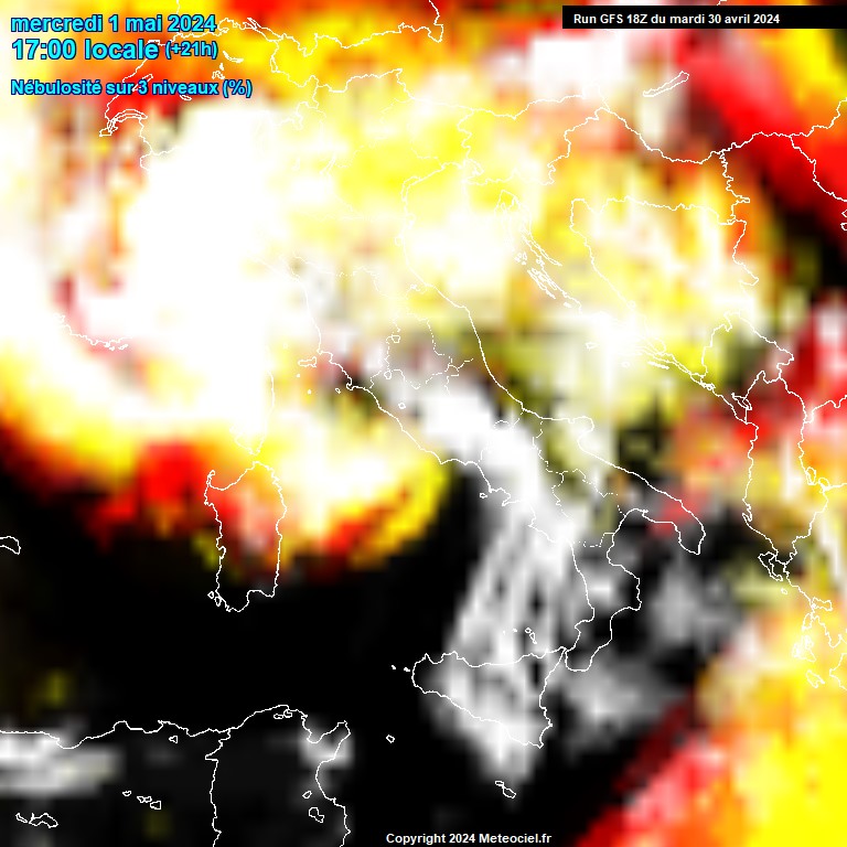 Modele GFS - Carte prvisions 