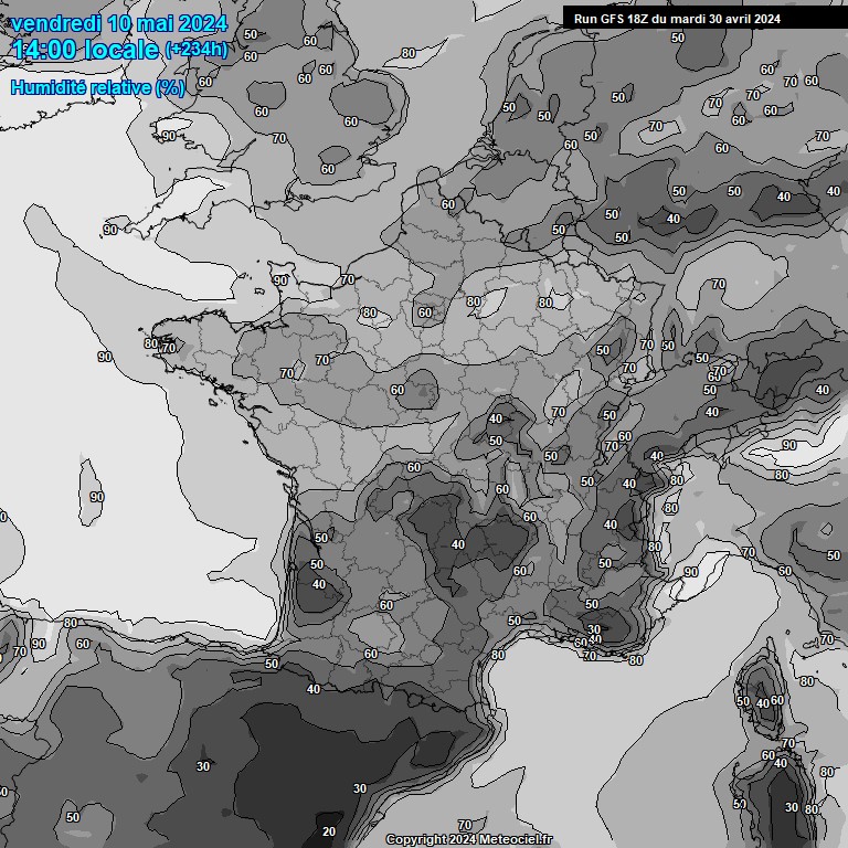 Modele GFS - Carte prvisions 