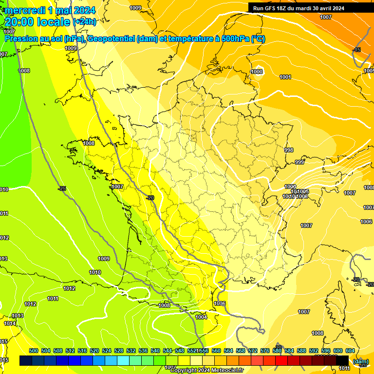 Modele GFS - Carte prvisions 