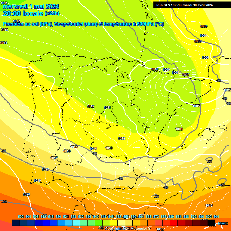 Modele GFS - Carte prvisions 