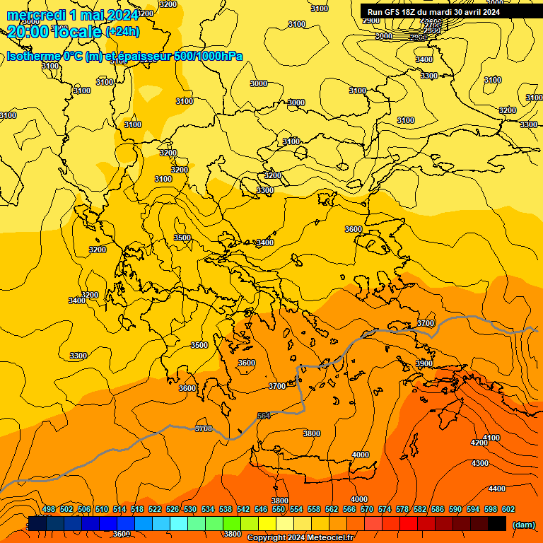 Modele GFS - Carte prvisions 