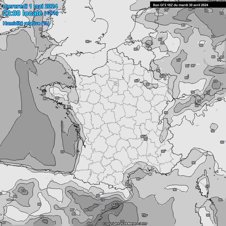 Modele GFS - Carte prvisions 