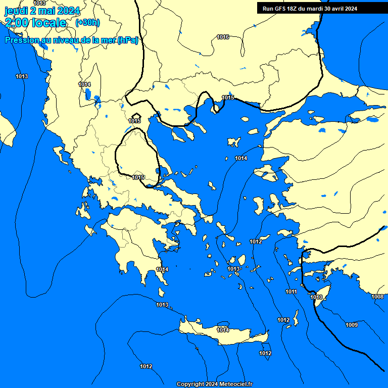 Modele GFS - Carte prvisions 