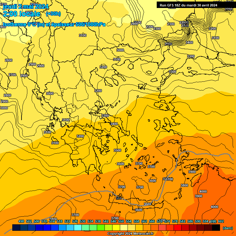 Modele GFS - Carte prvisions 