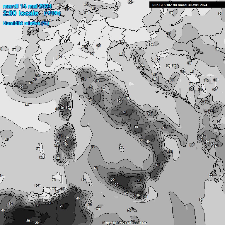 Modele GFS - Carte prvisions 