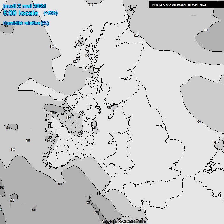 Modele GFS - Carte prvisions 