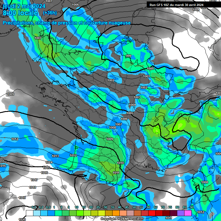 Modele GFS - Carte prvisions 