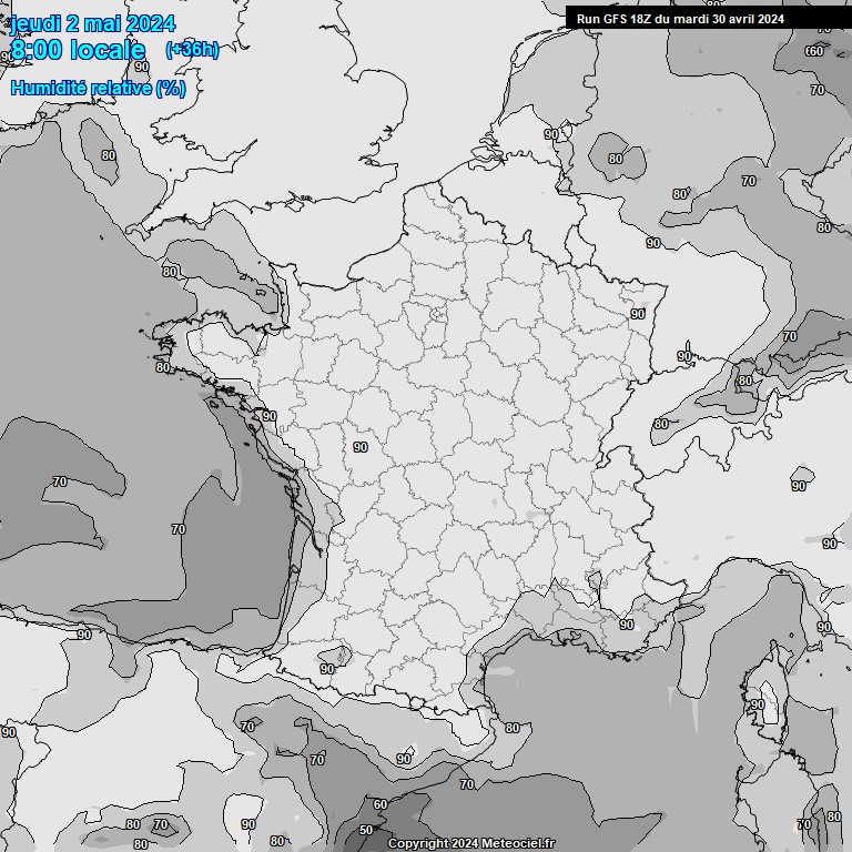 Modele GFS - Carte prvisions 