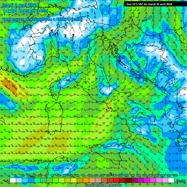 Modele GFS - Carte prvisions 